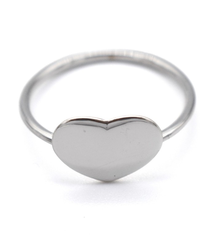 Heart Ring in 18 Kt White Gold