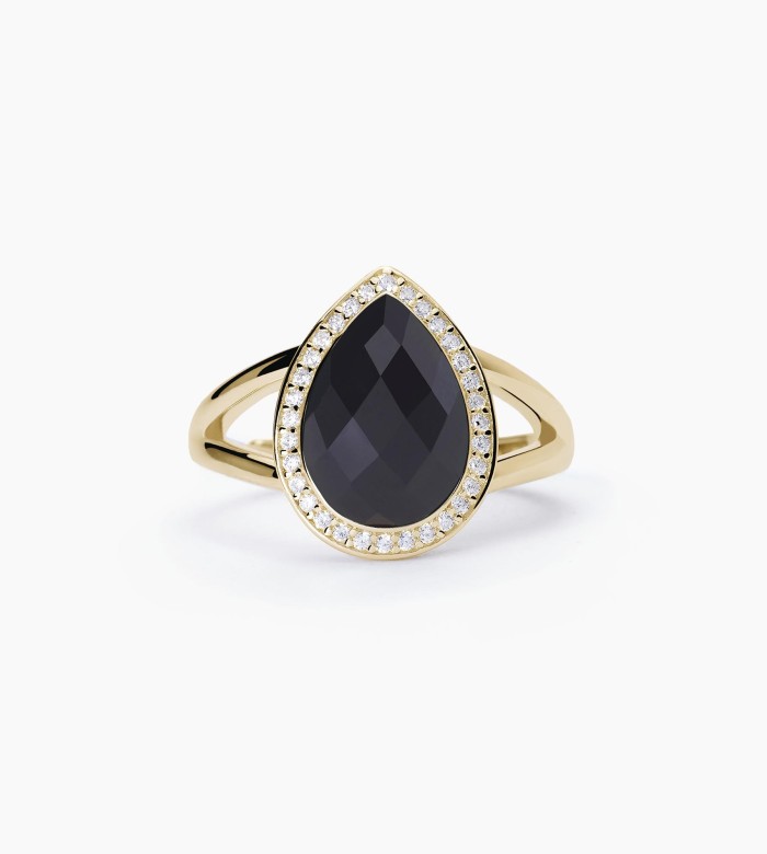 Diva Ring with Black Agate