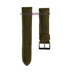 Cinturino Nautica in Canvas / Pelle Verde Militare 22mm